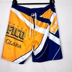 Men's Pacifico Swim Shorts - Blue and Yellow